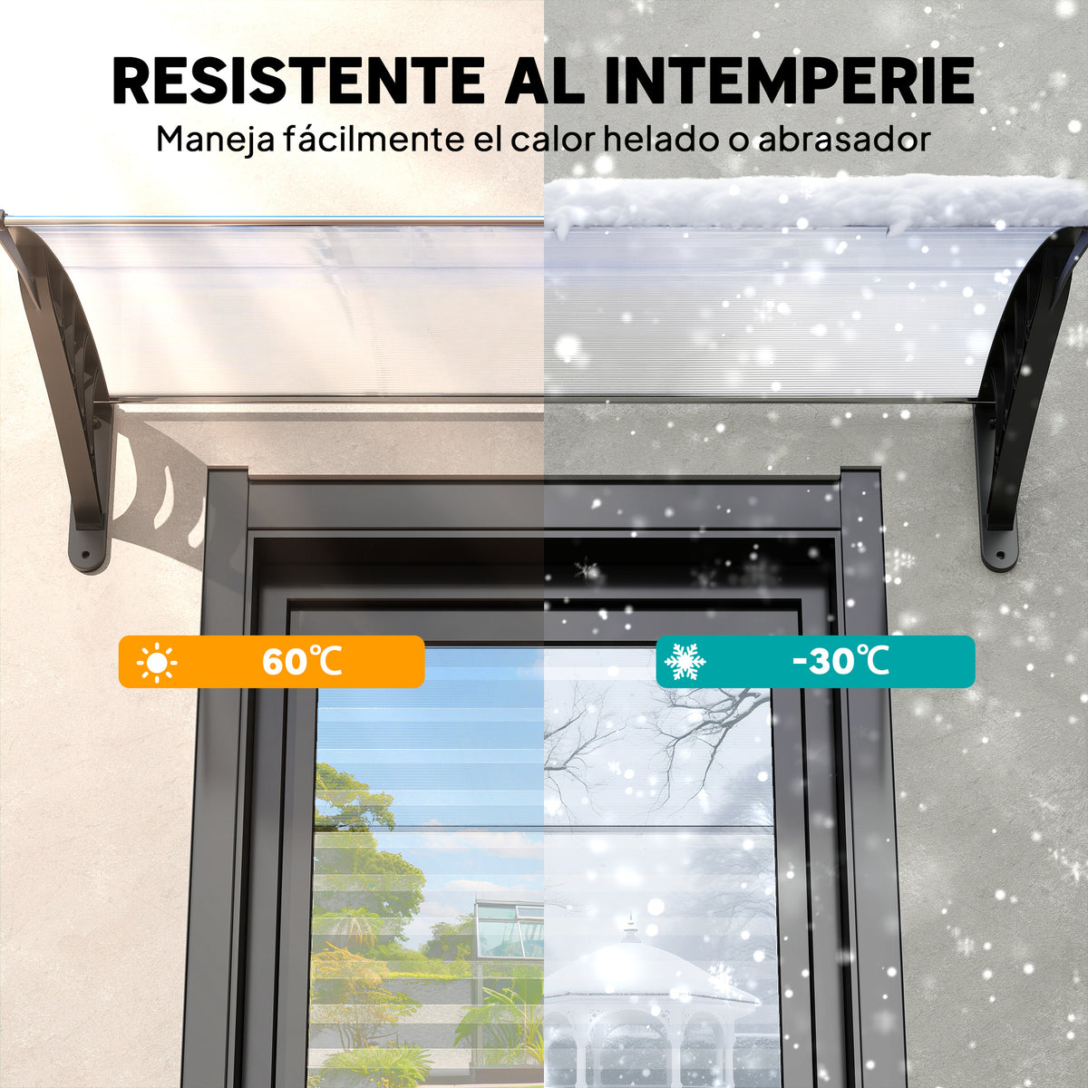 Tejadillo De Protección Outsunny Transparente 120x90x25 Cm_5