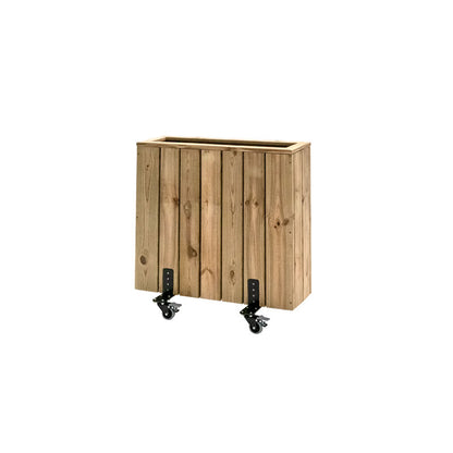 Jardinera Alta De Madera Con Ruedas Para Separar Terrazas 75 X 24 X 80 Cm Hortalia_1