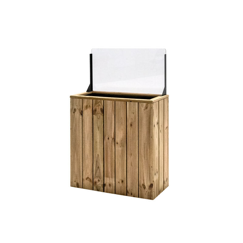 Jardinera Alta De Madera Autoportante Con Cortavientos 40 Cm 75 X 34,5 X 80 Cm Hortalia_1