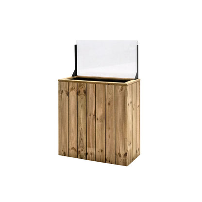 Jardinera Alta De Madera Autoportante Con Cortavientos 40 Cm 75 X 34,5 X 80 Cm Hortalia_1