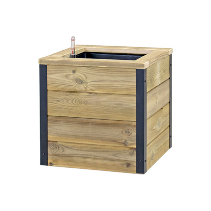 Jardinera Con Autorriego De Madera Nidum Interior Y Exterior Hortalia 40x40x40 Cm_2
