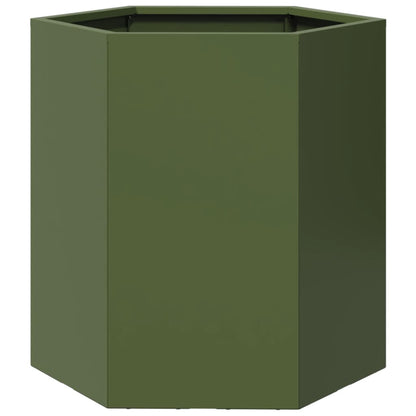 Jardinera Hexagonal De Acero Verde 46x40x45 Cm_5