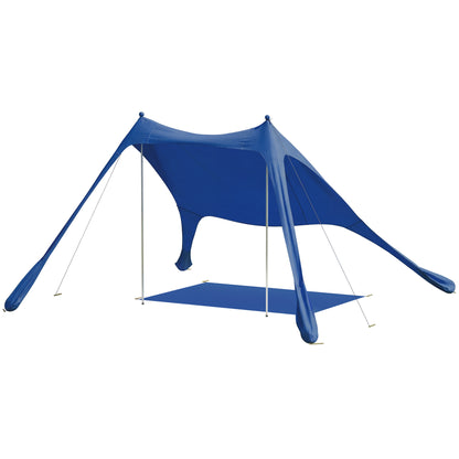 Outsunny Carpa Playa Plegable Con Esterilla Upf50+ Postes De Aluminio Pala Bolsa_0
