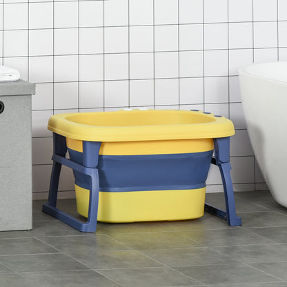 Homcom Bañera Plegable Para Bebé 0-6 Años Patas Antideslizantes 75,3x55,4x43 Cm_1
