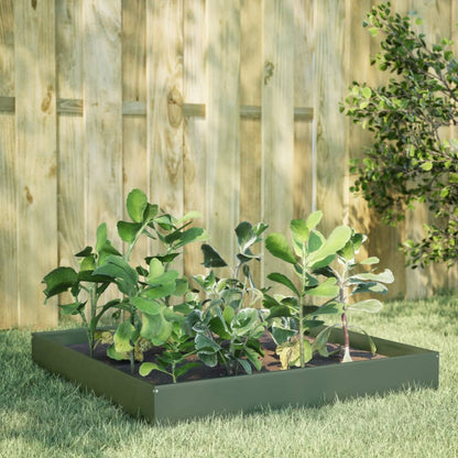 Arriate De Acero Verde Oliva 100x100x26 Cm_1