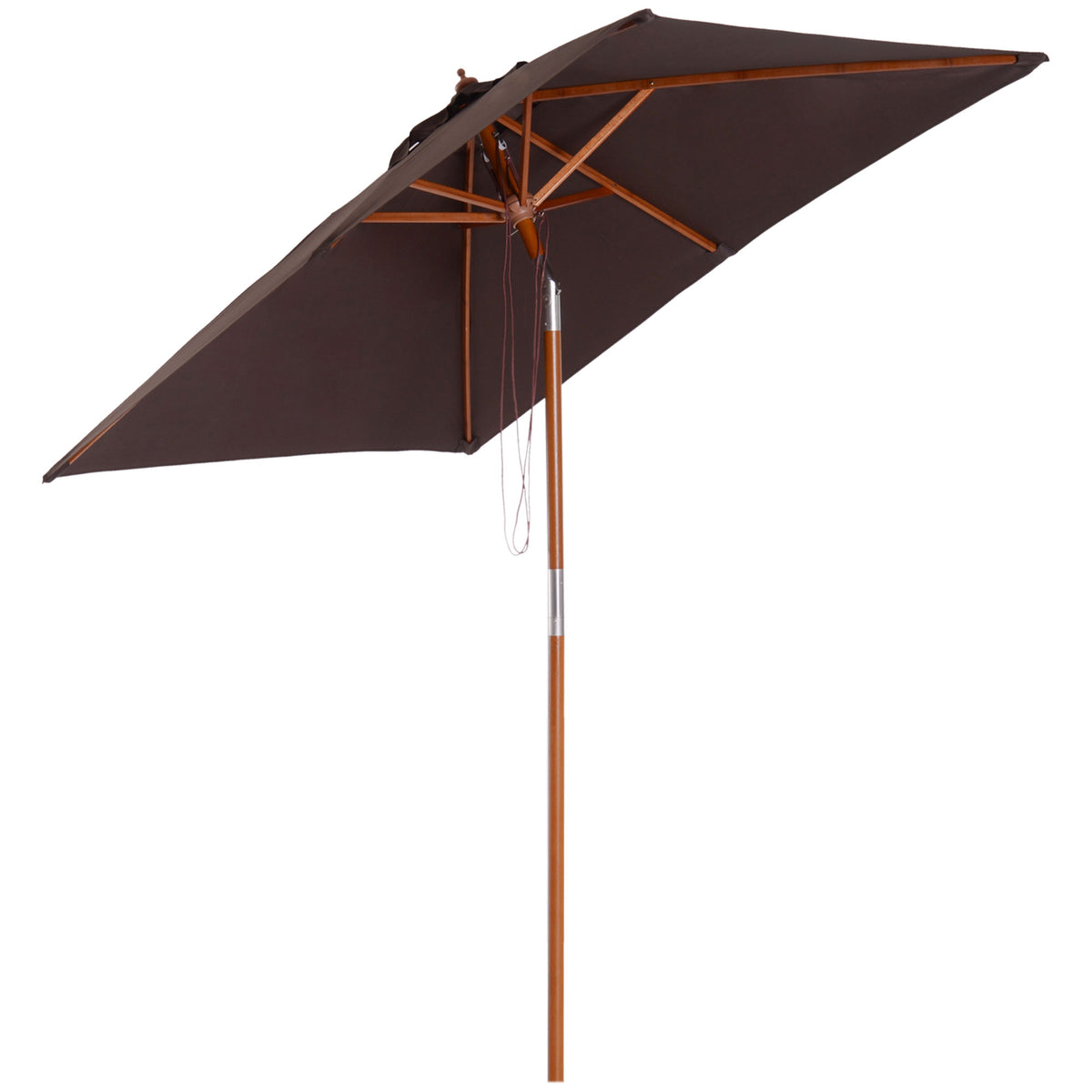 Outsunny Sombrilla Terraza Exterior 200x150 Cm Con Ángulo Ajustable Café_0