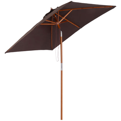 Outsunny Sombrilla Terraza Exterior 200x150 Cm Con Ángulo Ajustable Café_0
