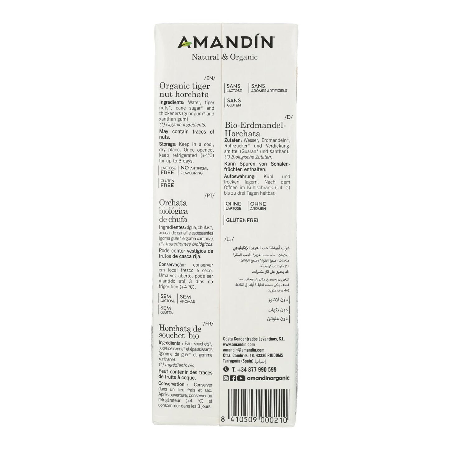 Horchata de chufa Eco Amandín 1L