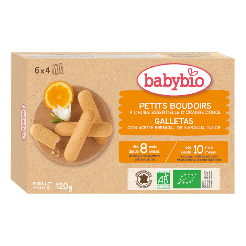Pack 2 uds Galletas Bio Dentición sabor Naranja para bebés Babybio 120 g