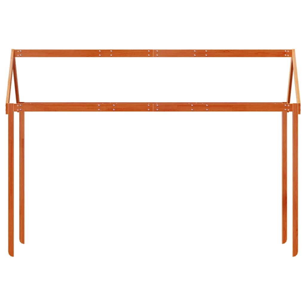 Techo De Cama Infantil Madera Maciza Marrón 217x95,5x159 Cm_3