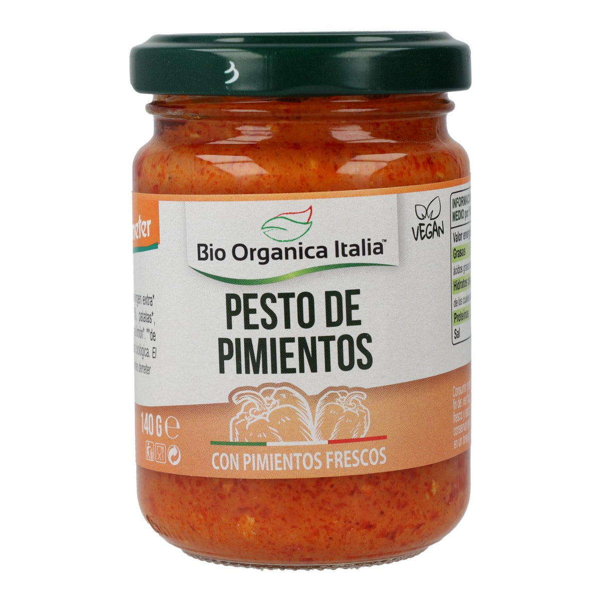 Pesto de Pimientos Vegano Bio Organica Italia 140 gr