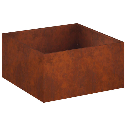 Macetero De Jardín Oxidado 80 X 80 X 40 Cm Acero Oxidado_0