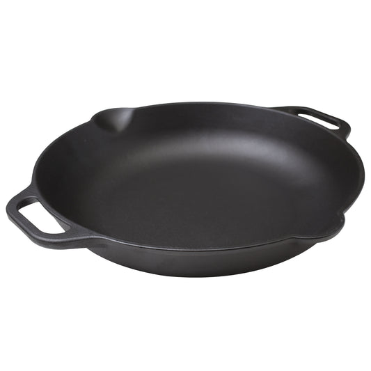 Victoria Paellera Hierro Fundido Curado Inducción 33cm, Apta Fuego, Barbacoa, Horno Cast Iron Skillet, 37574, Negro_0