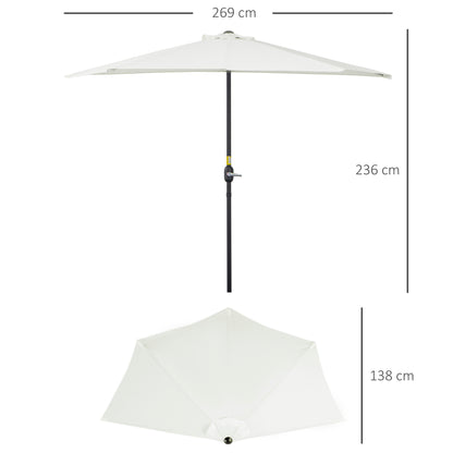 Outsunny Sombrilla Parasol Jardín Con Manivela Semicircular Exterior 269x138x236_2