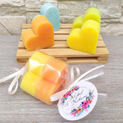 100 Jabones Aromáticos Con Forma De Corazón - Detalle Para Invitados De Eventos - Jabón Glicerina Con Aroma A Pomelo_5
