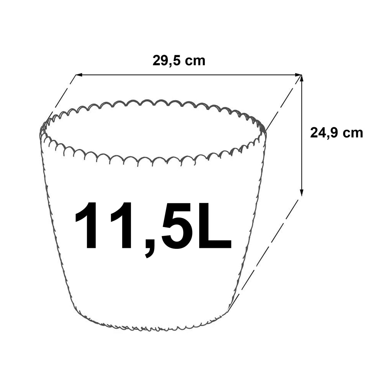 Maceta Redonda 11,5l Prosperplast Splofy De Plastico En Color Blanco, Ø29,5 X 24,9 Cm_1