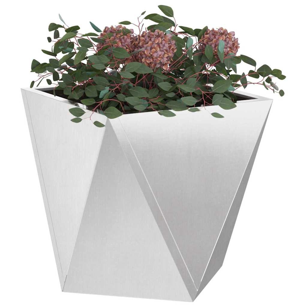 Jardinera 2 Pcs Plateado 40 X 40 X 40 Cm Acero Inoxidable_2