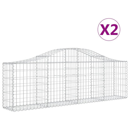 Cestas Gaviones 2 Uds Forma De Arco Hierro 200x30x60/80 Cm_0