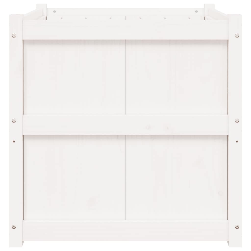 Jardinera De Madera Maciza De Pino Blanca 70x70x70 Cm_4