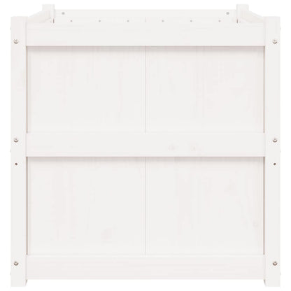 Jardinera De Madera Maciza De Pino Blanca 70x70x70 Cm_4