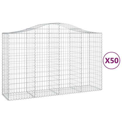 Cestas Gaviones 50 Uds Forma De Arco Hierro 200x50x120/140 Cm_0