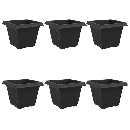 Maceta Cuadrada Para Flores 6 Pcs Negro 43 X 43 X 33,5 Cm_0