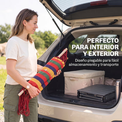Outsunny Silla Colgante Algodón Poliéster 100 Kg Interior Exterior 100x60x100 Cm_5