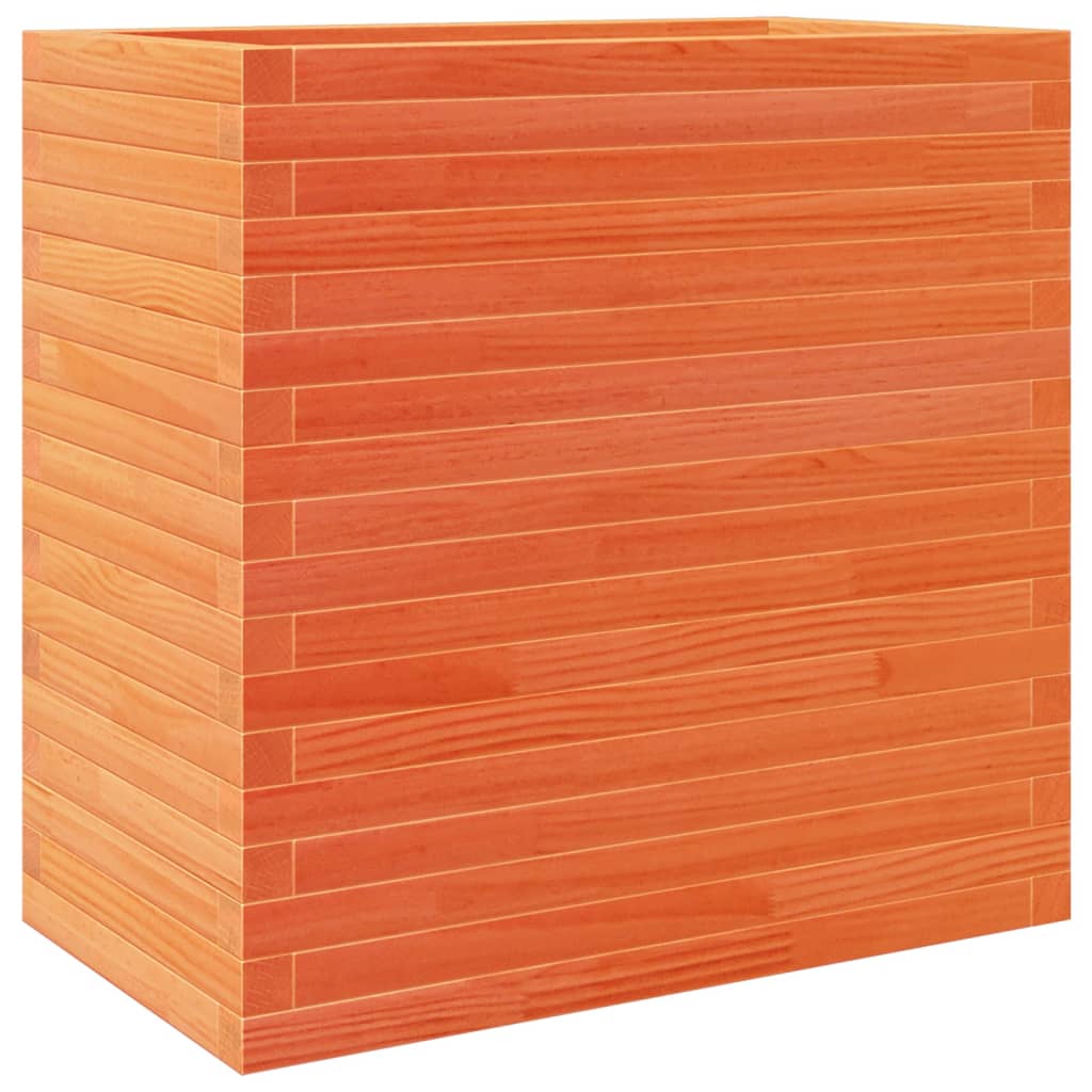 Jardinera Madera Maciza De Pino Marrón Cera 70x40x68,5 Cm_0