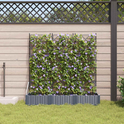 Macetero De Jardín 3 Uds. Gris 120 X 40 X 125,5 Cm Pp_2