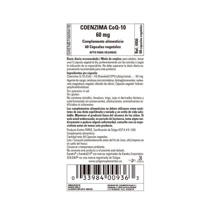 Coenzima CoQ10 (vegana), 30 cápsulas vegetales (60mg)