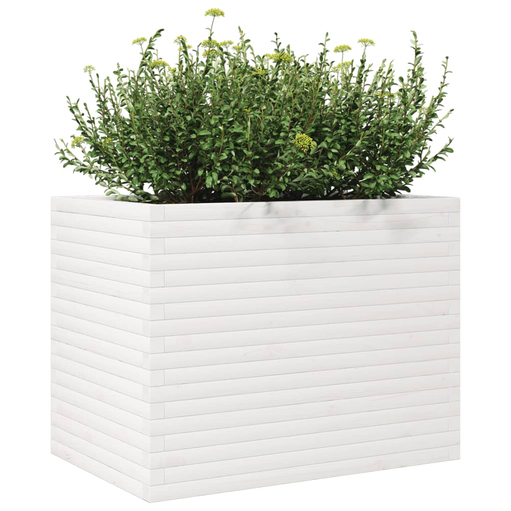 Jardinera Madera Maciza De Pino Blanco 90x60x68,5 Cm_3