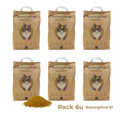 Sustrato Absorbente Wuapu Naturgrind Biodegradable Y Compostable Para Gato 1 U 6l_1