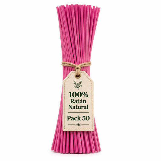 Varillas Difusoras de Ratán Natural Rosas SYS Aromas 50 Uds | Recambio para Mikado | 2,5 mm x 32 cm_0
