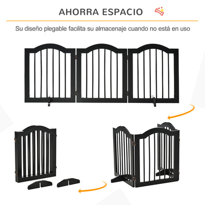 Pawhut Barrera De Seguridad Plegable De Perros Pequeños 154,5x29,5x61 Cm Negro_4