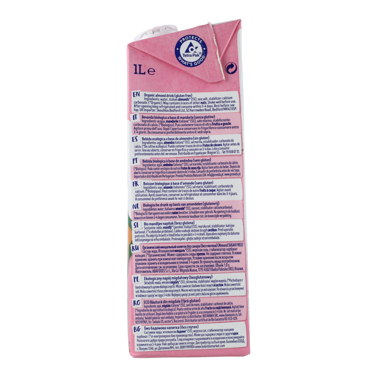 Bebida de Almendras Sin Azúcar Bio Isola Bio 1 L