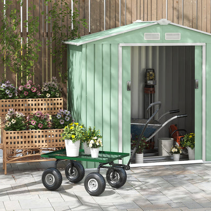 Outsunny Carro De Jardín Con Ruedas Grandes Mango Revestido Carga 150 Kg Negro_4
