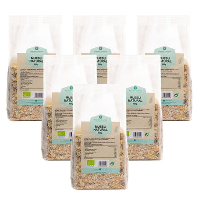Pack 6x Muesli natural con pasas ECO Planeta Huerto 500 g