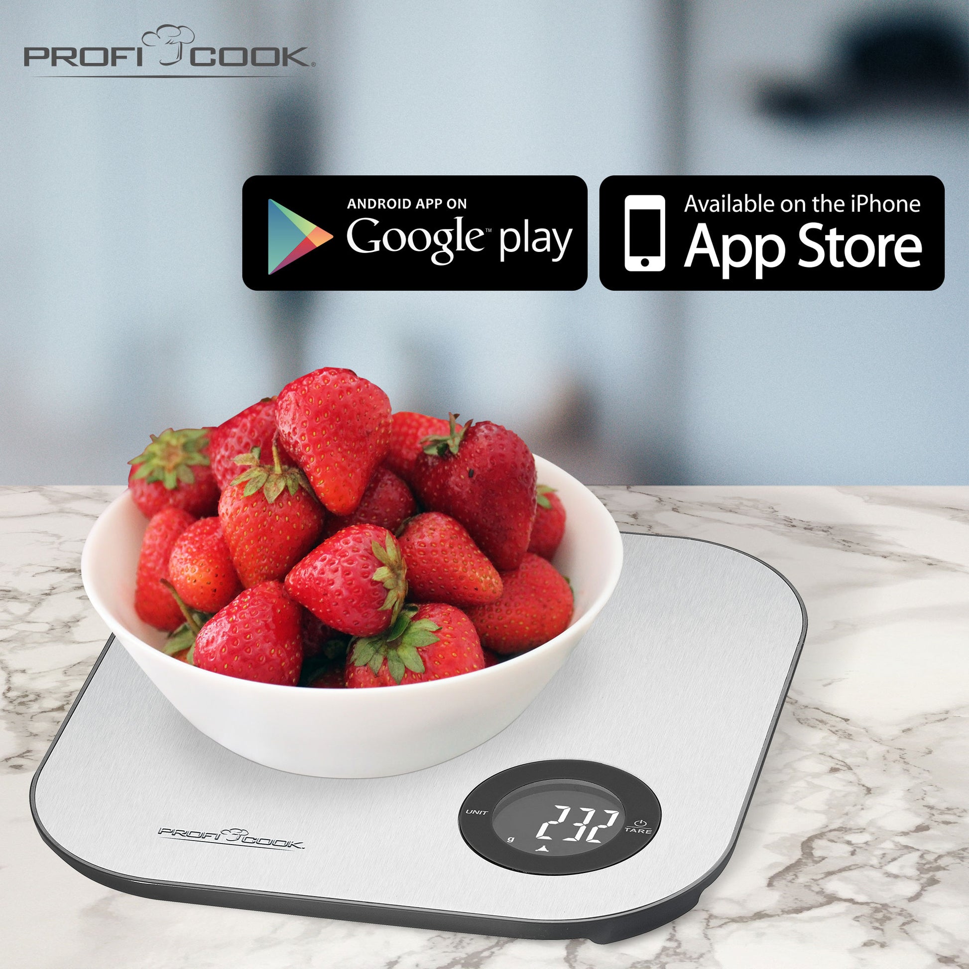 Báscula De Cocina Inteligente Bluetooth Con App, Precisión 1g, Hasta 5 Kg, Acero Inoxidable Proficook Kw 11158 Plata_0