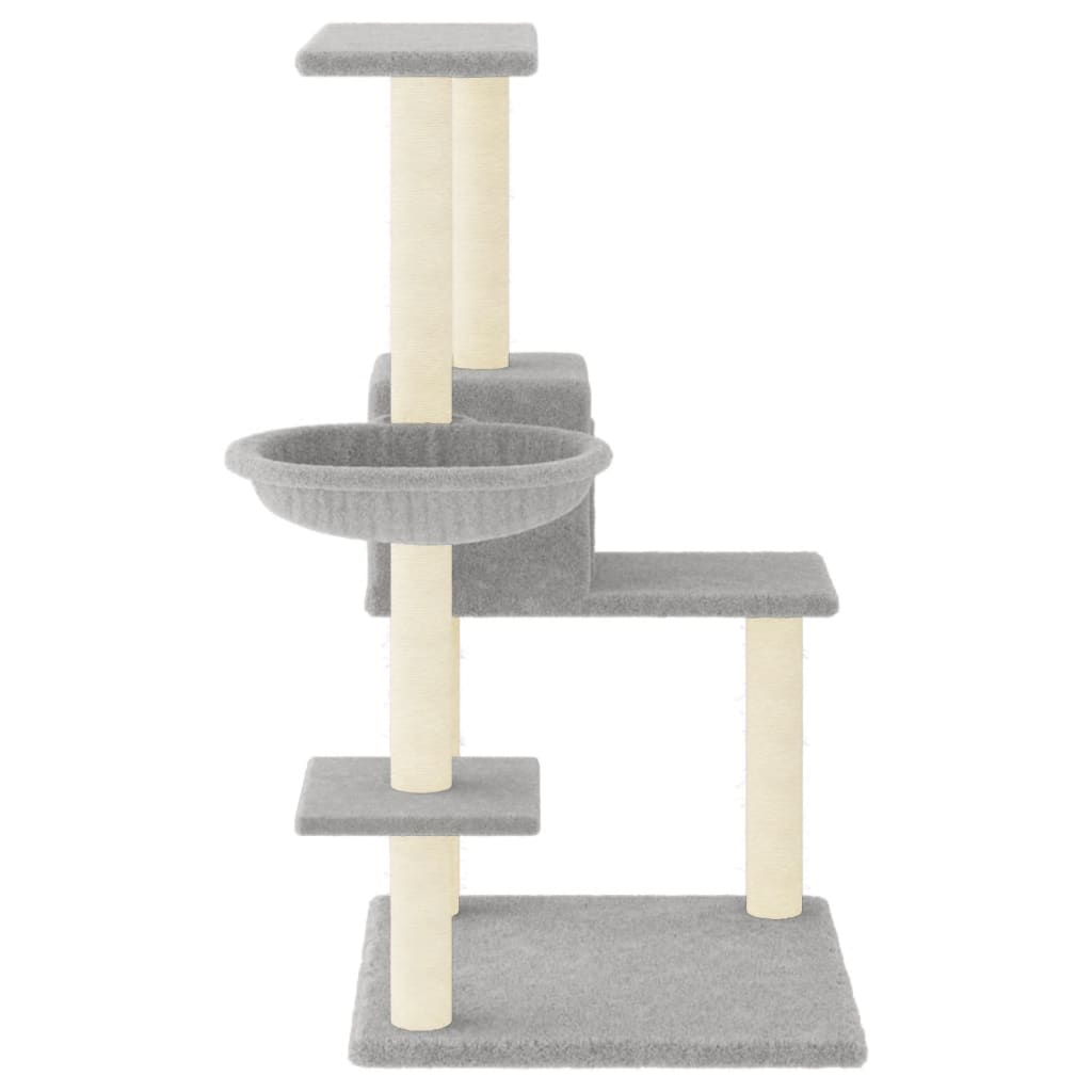 Rascador Para Gatos Con Postes De Sisal Gris Claro 95 Cm_3