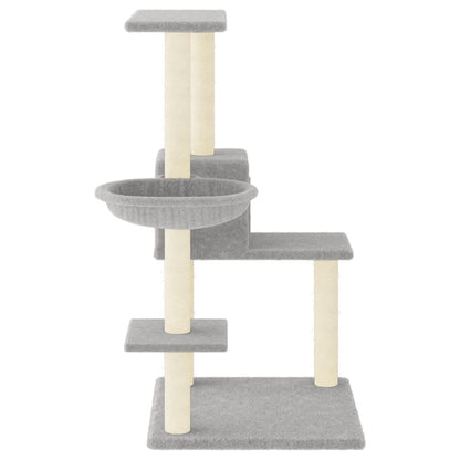 Rascador Para Gatos Con Postes De Sisal Gris Claro 95 Cm_3