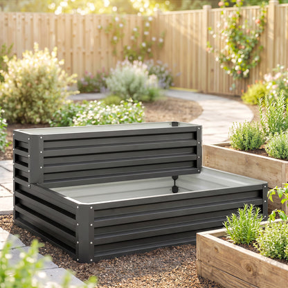 Jardinera Outsunny Acero Gris Oscuro 120x101x58 Cm_1