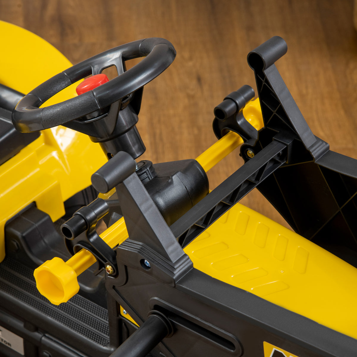 Homcom Tractor A Pedales Para Niños De 3 Años Con Remolque 167x41x52 Cm Amarillo_4