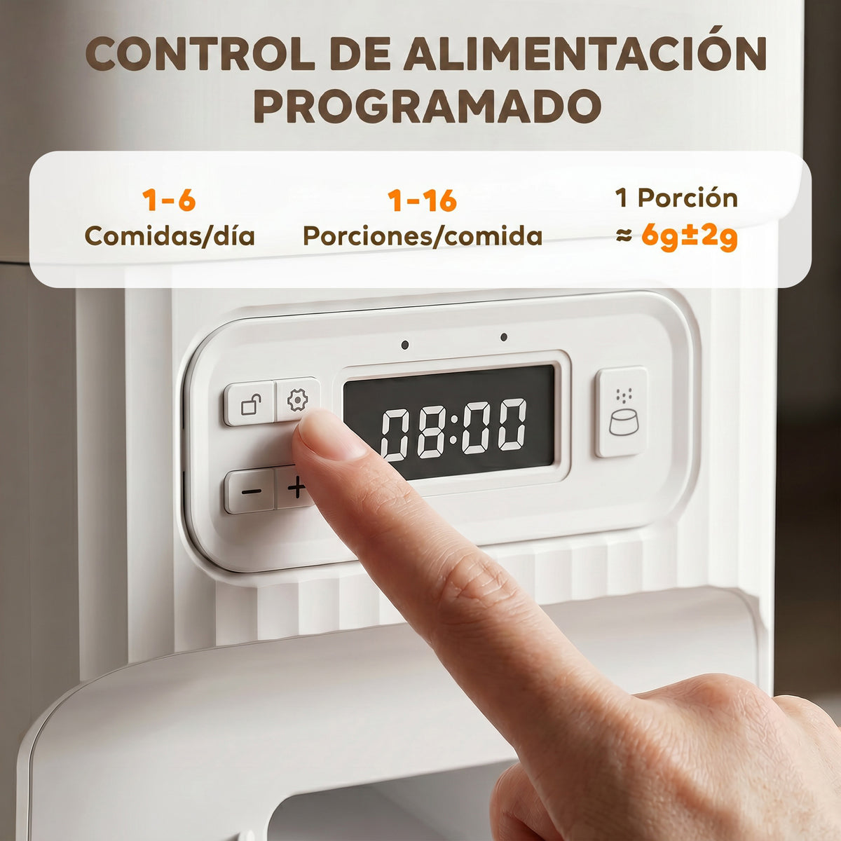 Pawhut Comedero Gato Automático 4l 1-6 Comidas Al Día 2 Cuencos Antiatascos_4