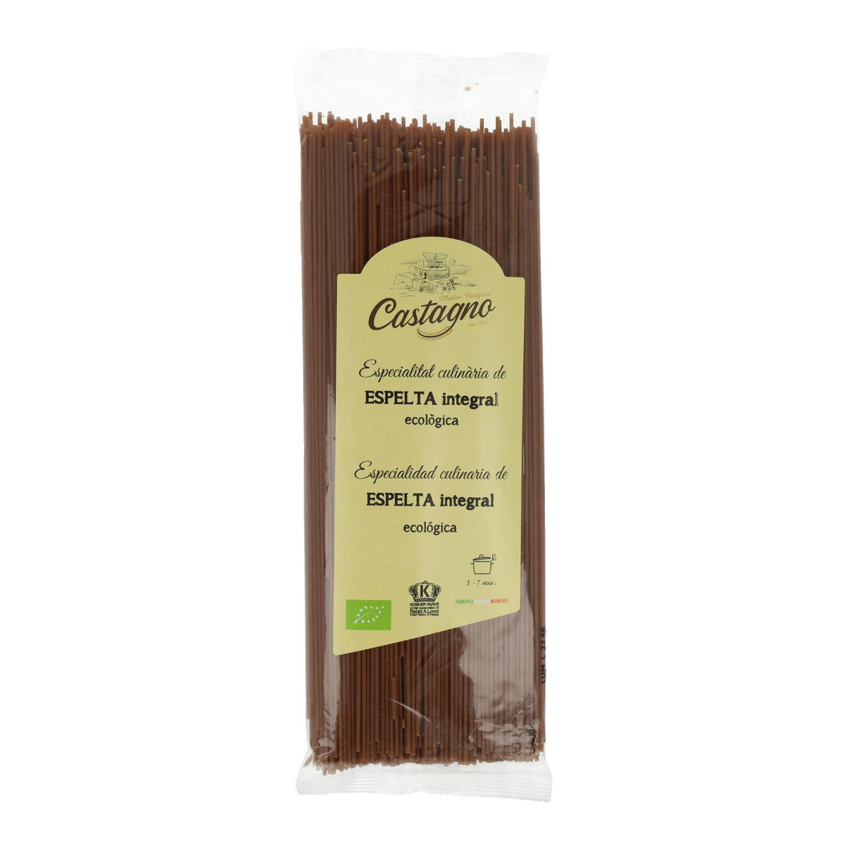 Espaguetis Espelta Integral DICOCCUM ECO Castagno 500 g