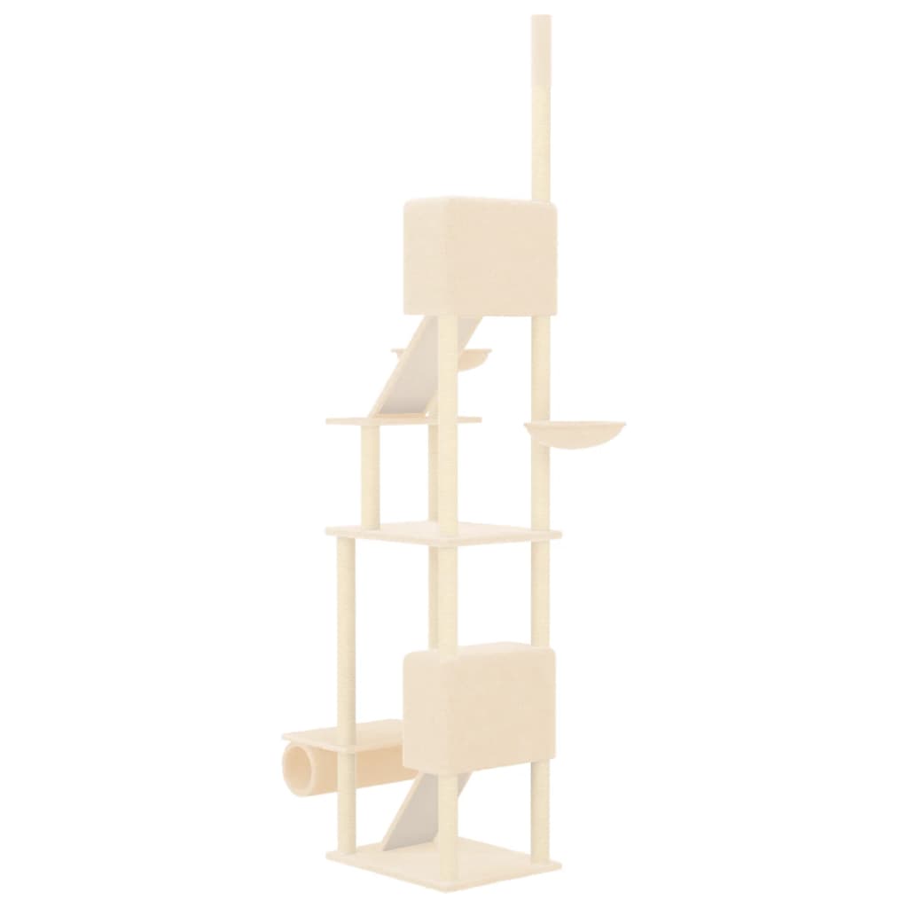 Árbol Rascador Para Gatos De Suelo A Techo Crema 277-303 Cm_4