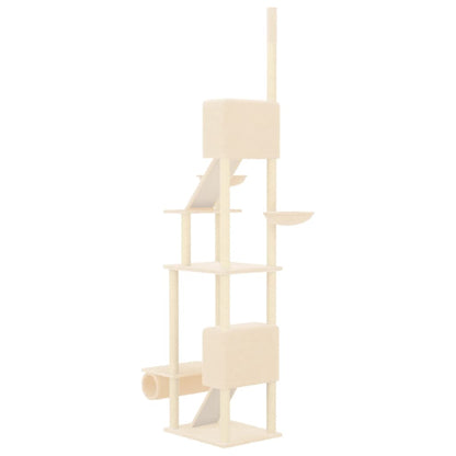Árbol Rascador Para Gatos De Suelo A Techo Crema 277-303 Cm_4