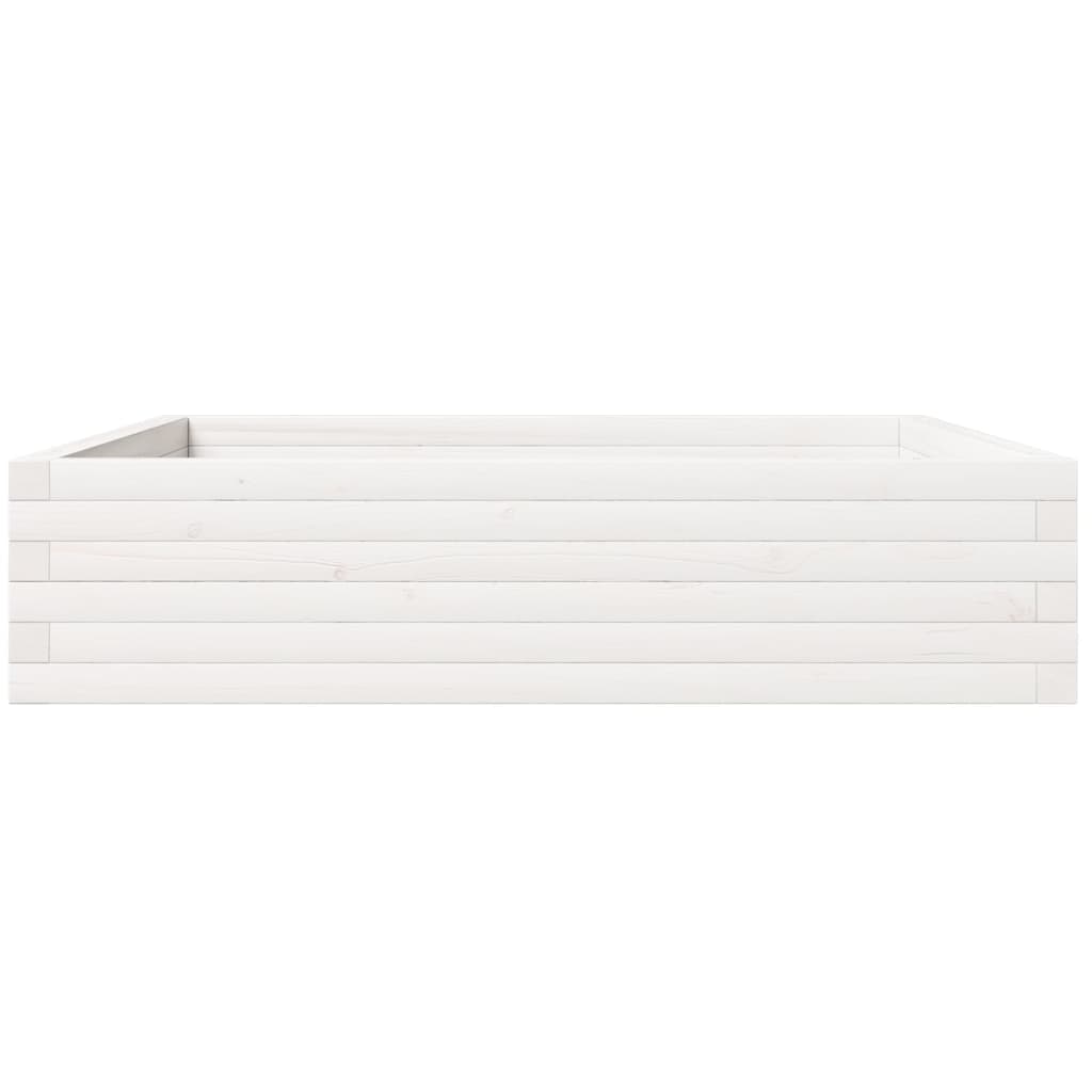 Jardinera Madera Maciza De Pino Blanco 100x100x23 Cm_5