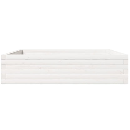 Jardinera Madera Maciza De Pino Blanco 100x100x23 Cm_5
