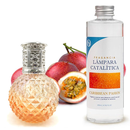 Lámpara Catalítica Orange Diamonds + Aroma Caribbean Passion 200ml - Elimina Malos Olores, Impurezas Y Perfuma_0