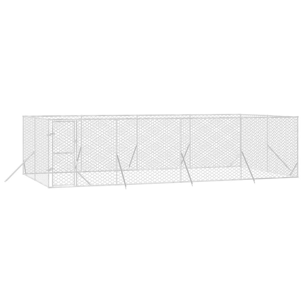 Perrera De Exterior Acero Galvanizado Plateado 8x4x2 M_2